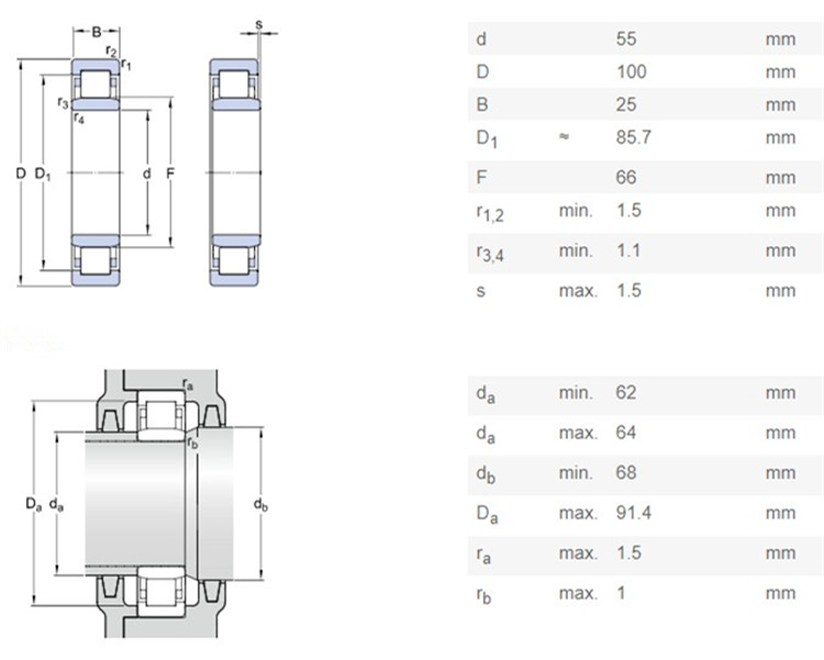 llh NU2211E bearings