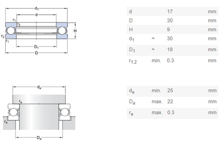 mini thrust ball bearing