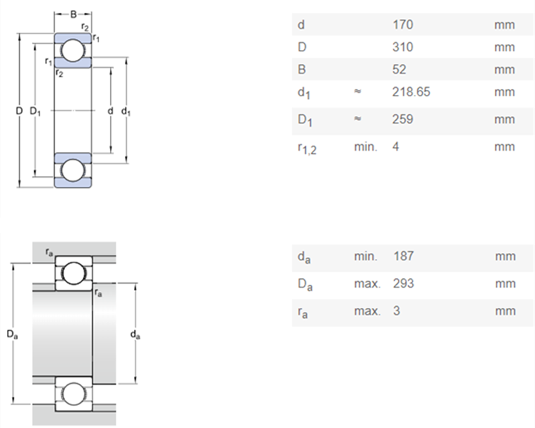 6234 oversized ball bearing