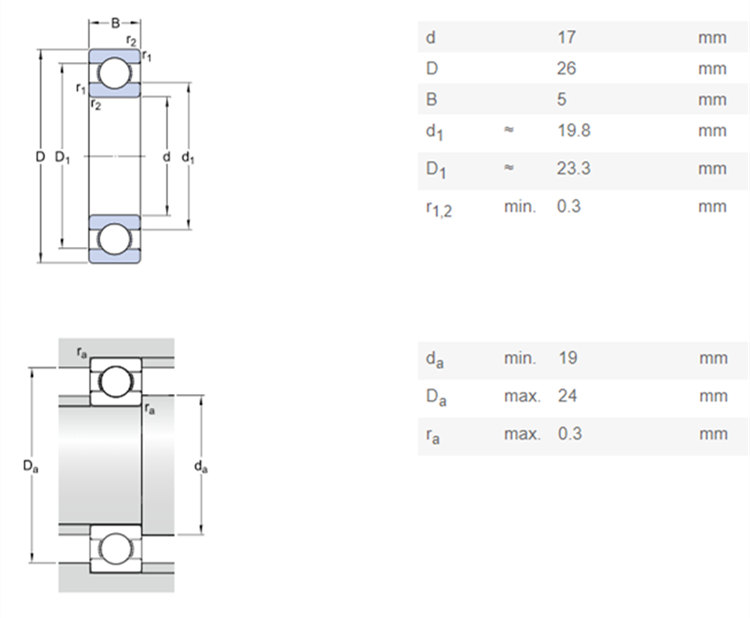 61803 ceramic bearing