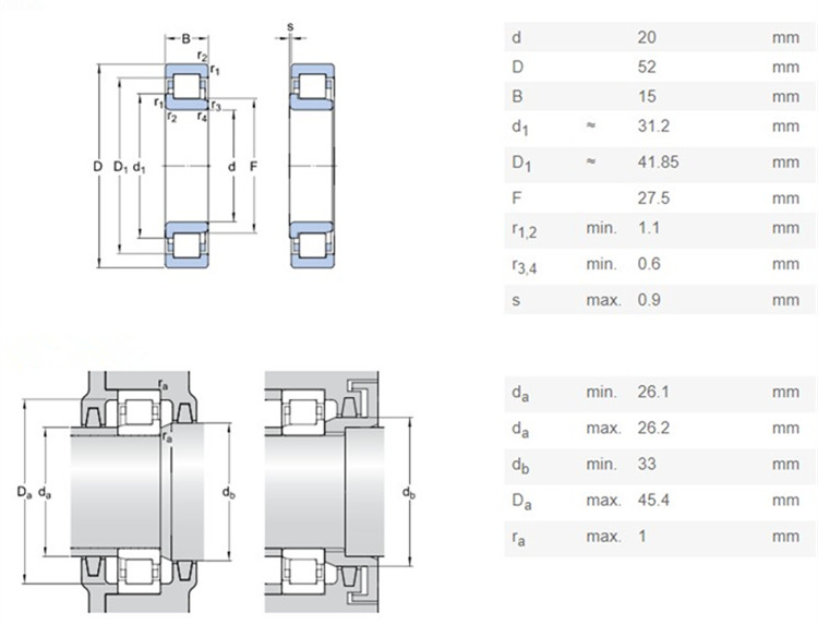 NJ304 ECP bearing