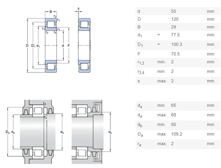 double row cylindrical roller bearing catalogue