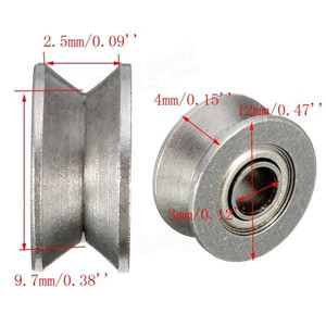 v groove guide rail V623ZZ v slot bearing for rail track linear motion system 3x12x4mm