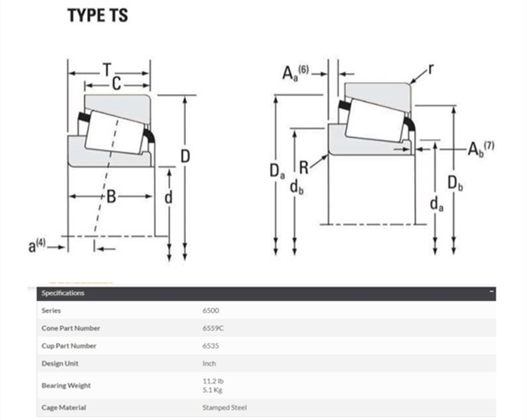 tapered roller bearings 6559C/6535